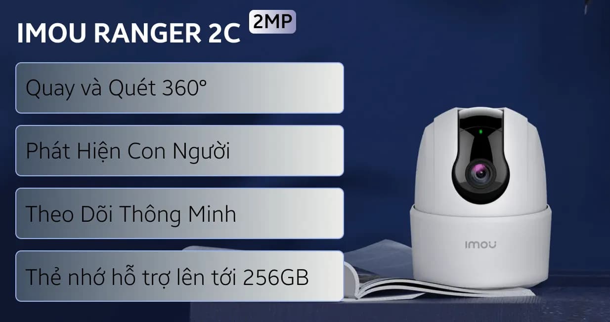 Camera IP 360 độ 2MP Imou TA22 1080P hồng ngoại không dây