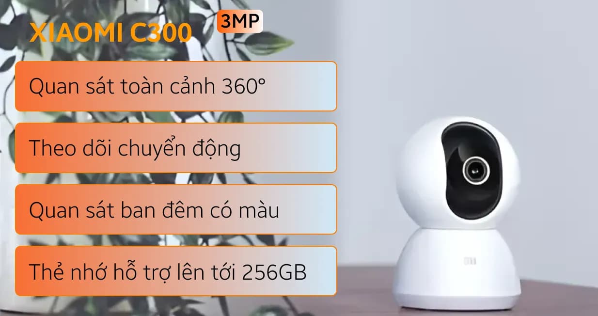 Camera IP 360 độ 3MP Xiaomi MI Home Security C300 (BHR6540GL)