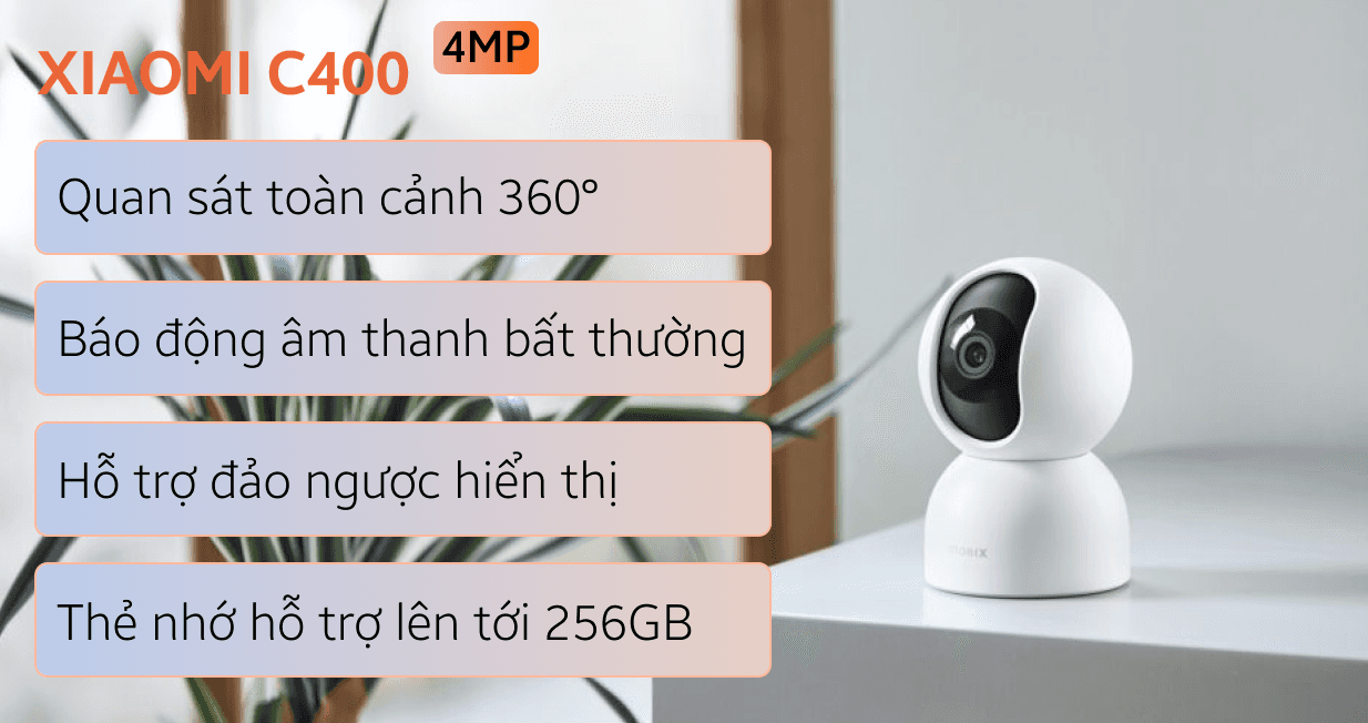 Camera IP 360 độ 4MP Xiaomi MI Home Security C400 (BHR6619GL)