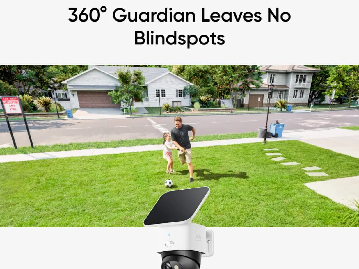 Camera năng lượng mặt trời ngoài trời 360 độ 5MP Eufy S340