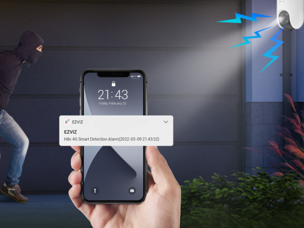 Camera IP ngoài trời 360 độ 3MP EZVIZ H8C Full Color dùng sim 4G