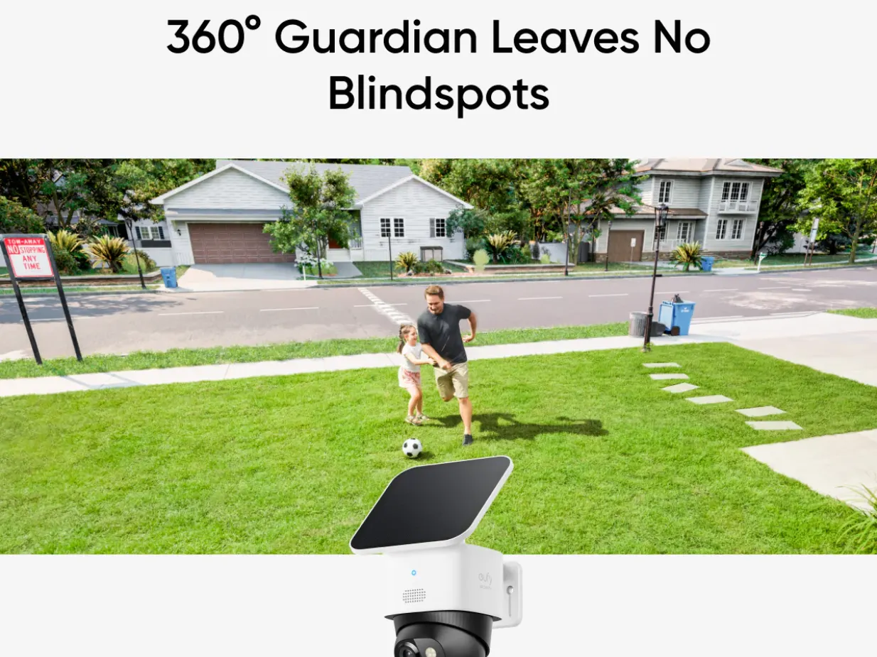 Camera năng lượng mặt trời ngoài trời 360 độ 5MP Eufy S340